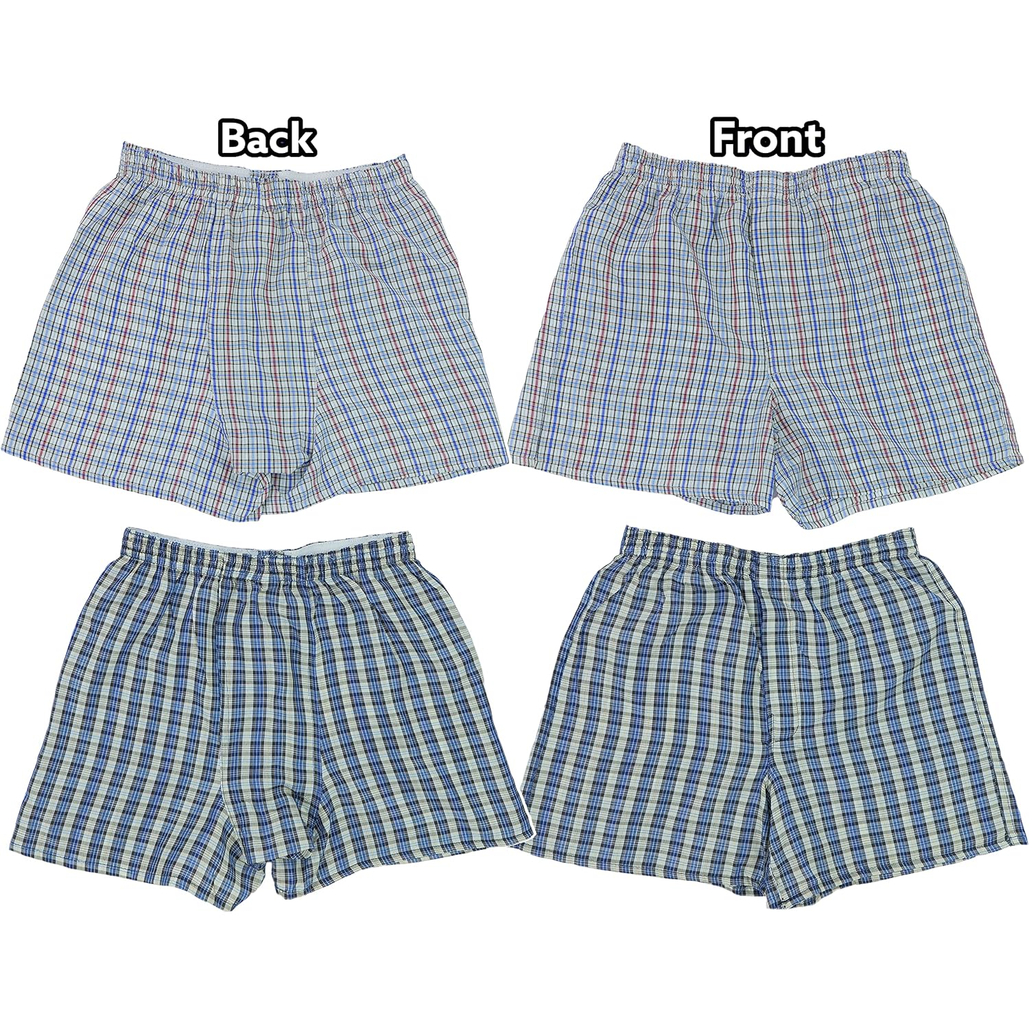 Tobeinstyle Men'S Pack Of 3 Or 6 Button Fly Loose Fit Tartan Plaid Boxer Shorts