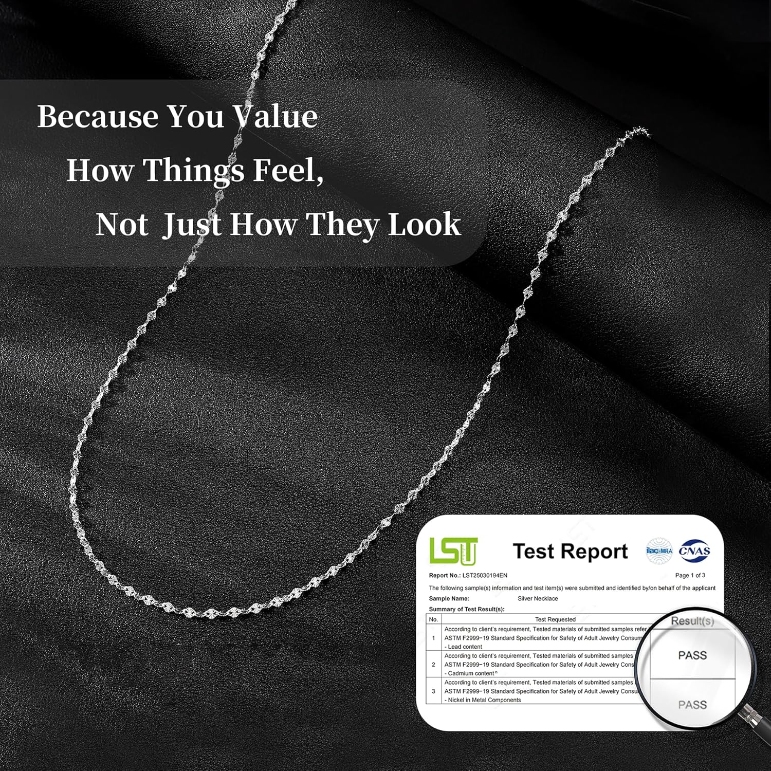 Carffordo Mothers Day Gifts 925 Sterling Silver Chain Necklace Link Chain Necklace for Women Simple Dainty 16K Gold Plated Necklace for Women Minimalist Waterproof Silver Necklace Trendy Jewelry Gifts