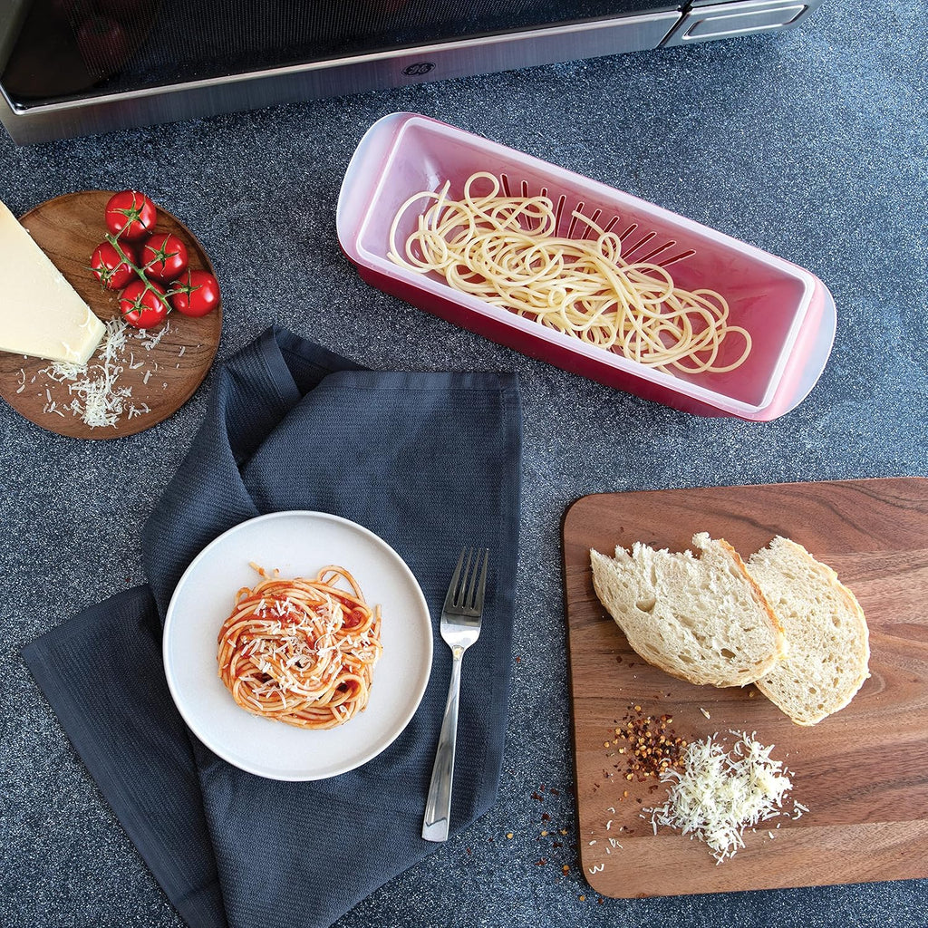 Nordic Ware Microwave Pasta Cooker, 6.4 Cup, Red