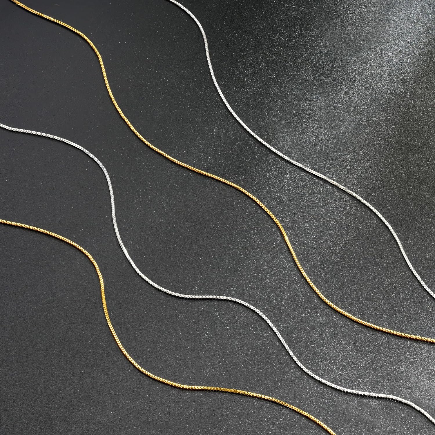 S925 Sterling Silver Box Chain Necklace for Women - 0.8mm Sterling Silver Box Chain Necklace Thick Sturdy Colourfast Chain Necklaces Jewelery for Women 16/18/20/22/24 Inch