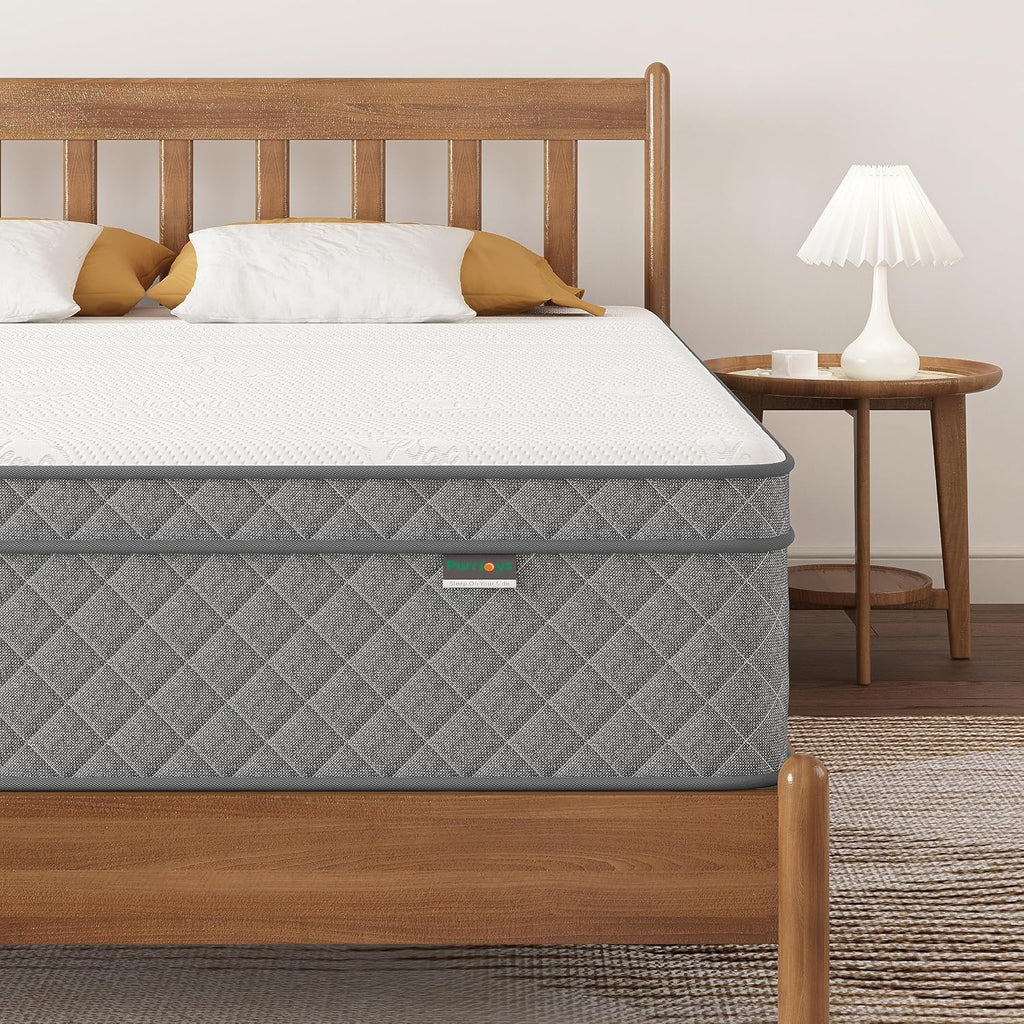 Purrjoys Full Mattress, 12 Inch Cooling-Gel Memory Foam And Pocket Spring Hybrid Mattress, Full Size Mattress In A Box, Certipur-Us Certified, Medium Firm, Double Mattress