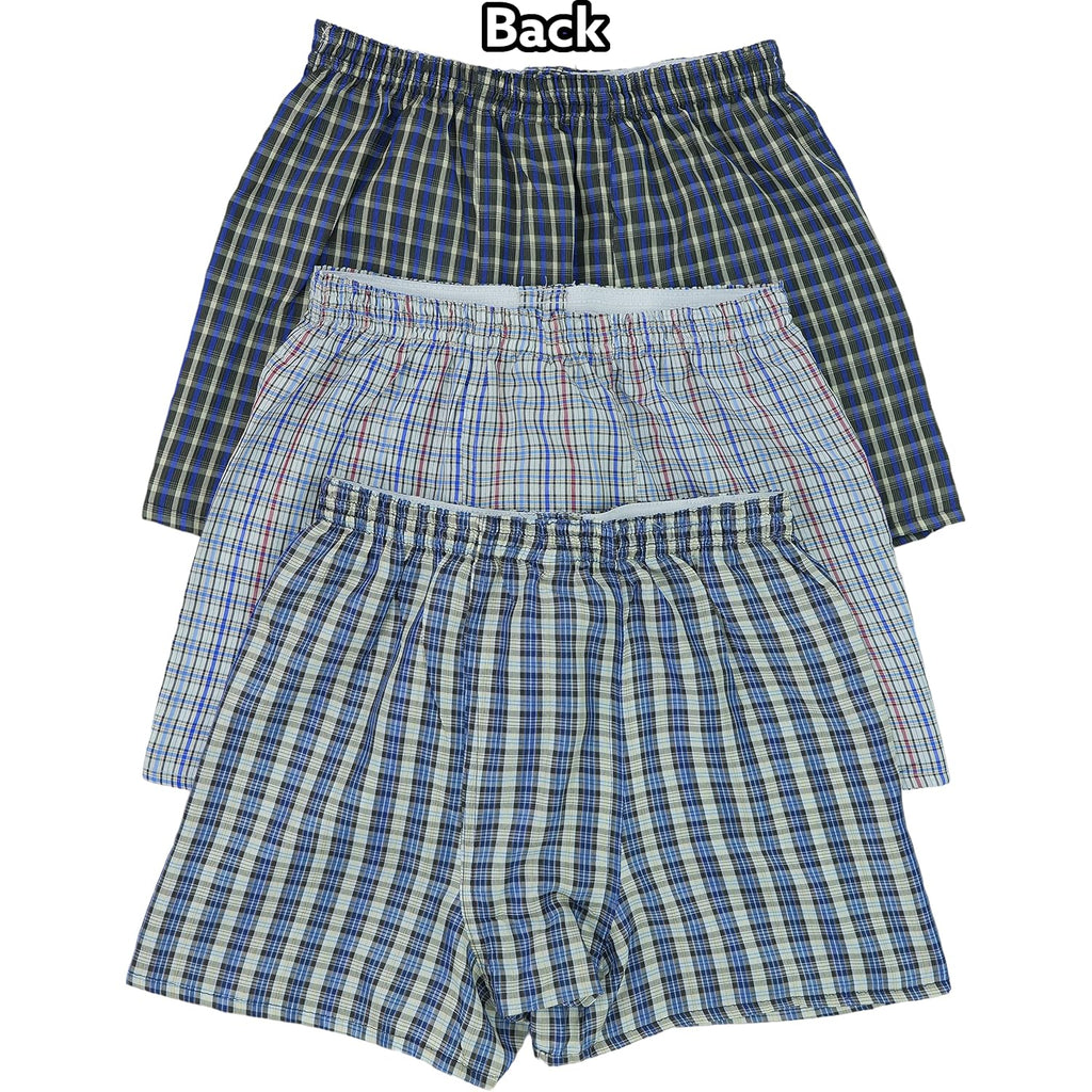Tobeinstyle Men'S Pack Of 3 Or 6 Button Fly Loose Fit Tartan Plaid Boxer Shorts