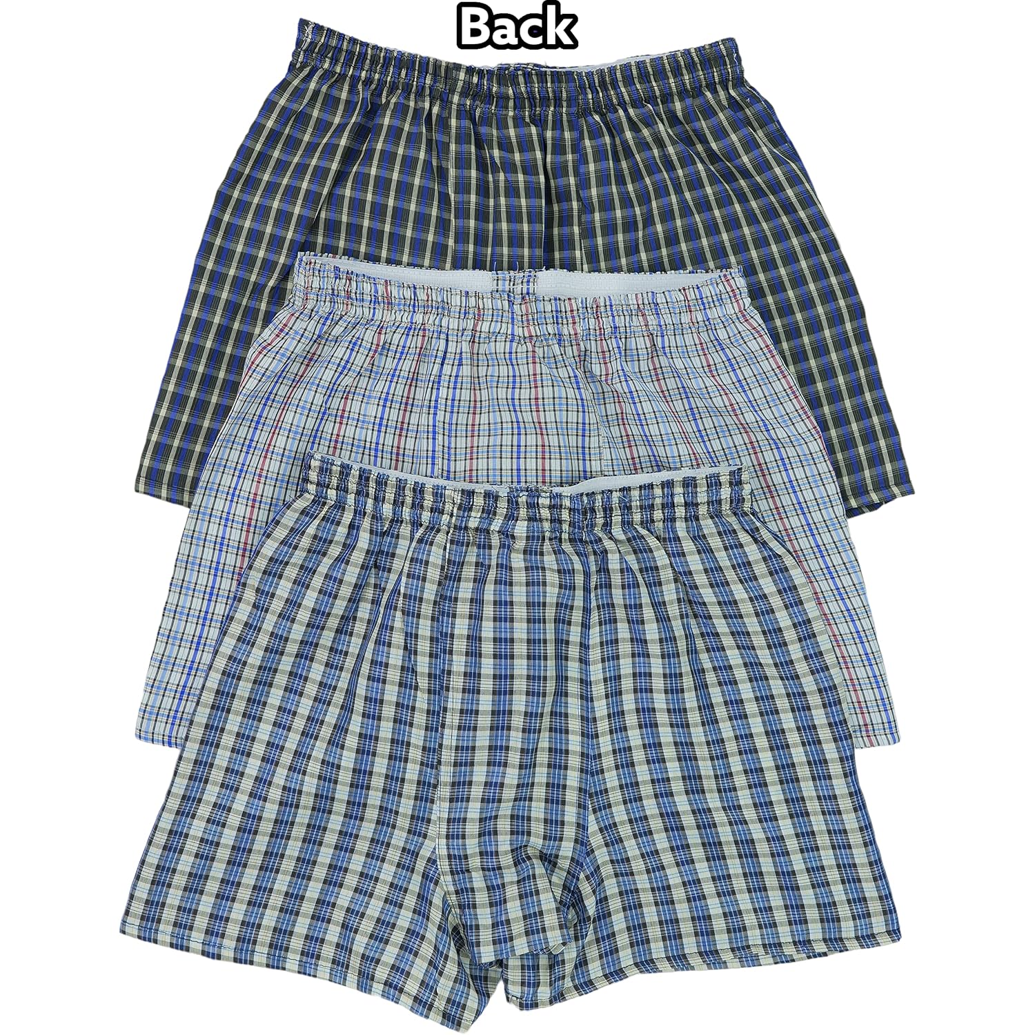 Tobeinstyle Men'S Pack Of 3 Or 6 Button Fly Loose Fit Tartan Plaid Boxer Shorts