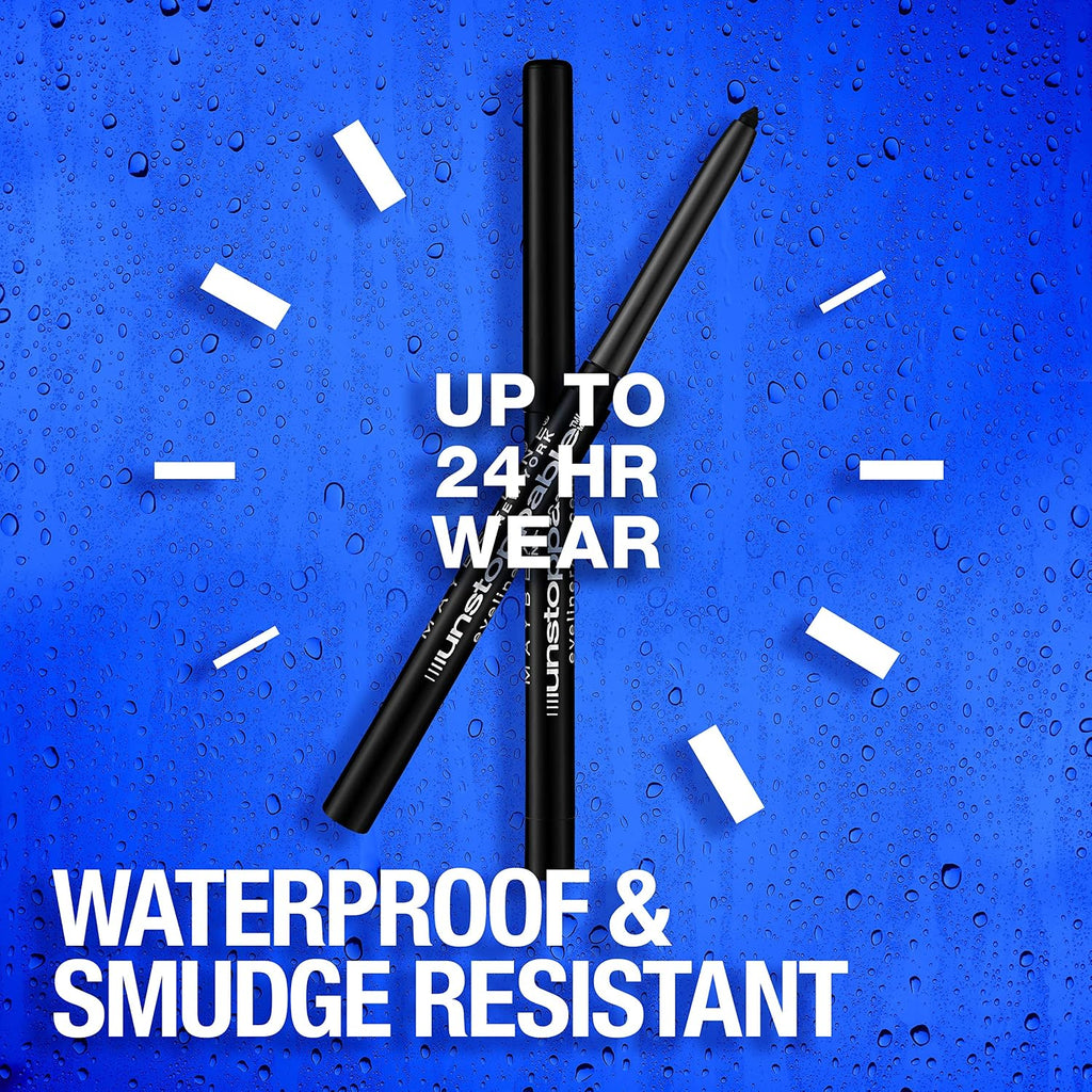 Maybelline Unstoppable Waterproof Mechanical Brown Eyeliner Pencil, Easy To Apply, Smooth Glide, Up To 24 Hour Wear, Espresso