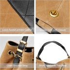 DORIS&JACKY Designer Satchel Tote Purse, Women Soft Lambskin Top Handle Shoulder Bag with Twist Lock Closure and Chain Strap