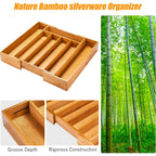 Bellsal Silverware Organizer Kitchen Drawer Organizer Expandable Bamboo Utensil Holder Cutlery Tray for Kitchen Utensil and Flatware Bedroom Office