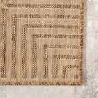 Nuloom Asha Light Brown/Ivory, 8' x 10', Casual, Striped Border, Soft and Cozy, High Traffic, Stain Resistant, Easy Clean, Durable Area Rug for Indoor/Outdoor Patio, Deck, Porch, Garden, Courtyard