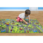 Kids Carpet Playmat Rug City Life Great for Playing with Cars and Toys - Play Learn and Have Fun Safely - Kids Baby Children Educational Road Traffic Play Mat for Bedroom Play Room Game Safe Area
