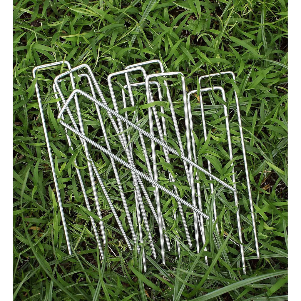 6 Inches Heavy Duty Galvanized Steel Garden Stakes Staples Securing Pegs For Securing Weed Fabric Landscape Fabric Netting Ground Sheets And Fleece, Christmas Decoration, Accessories (10, Silver)