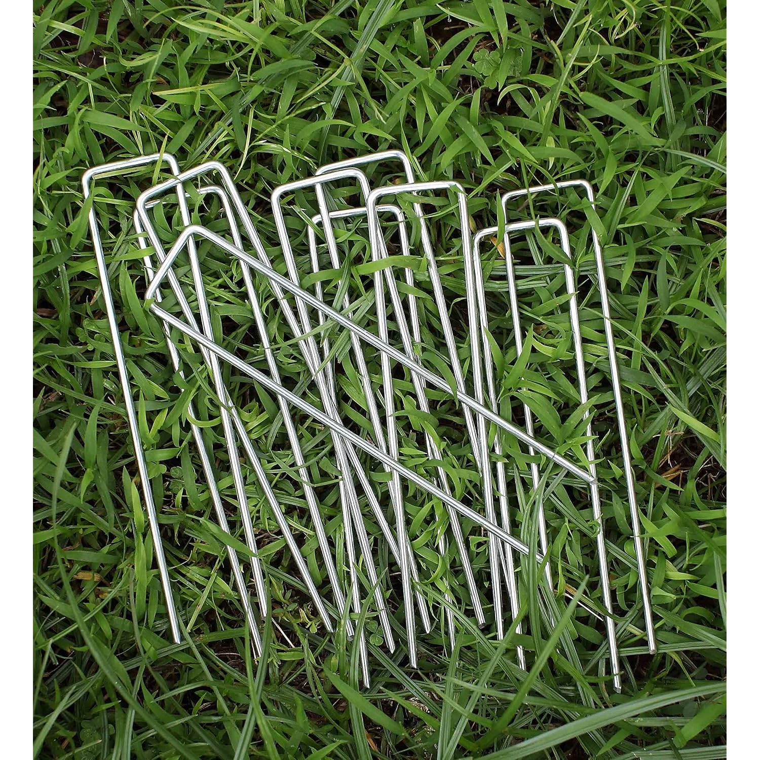6 Inches Heavy Duty Galvanized Steel Garden Stakes Staples Securing Pegs For Securing Weed Fabric Landscape Fabric Netting Ground Sheets And Fleece, Christmas Decoration, Accessories (10, Silver)