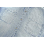 Womens Button Down Denim Shirt Chambray Casual Long Sleeve Collared Boyfriend Jean Jacket Shacket With Pockets