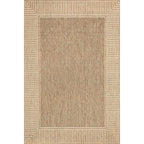 Nuloom Asha Light Brown/Ivory, 8' x 10', Casual, Striped Border, Soft and Cozy, High Traffic, Stain Resistant, Easy Clean, Durable Area Rug for Indoor/Outdoor Patio, Deck, Porch, Garden, Courtyard