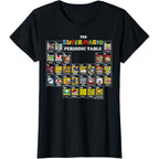 Super Mario Periodic Table Of Characters Graphic T-Shirt Black