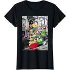 Nickelodeon Classic Nicktoons Hanging On Stoop T-Shirt Black