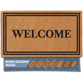 Barnyard Designs Natural Coco Coir Heavy Duty Backing Doormat - Large Cute Non-Slip Front Door Welcome Mat For Outside Entrance Or Porch Entry, Brown (17X30, Welcome)