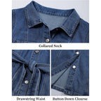 Women'S Denim Dress Short Sleeve Jean Dress Denim Shirt Dresses Western Cowgirl Country Outfits With Pocket 2026