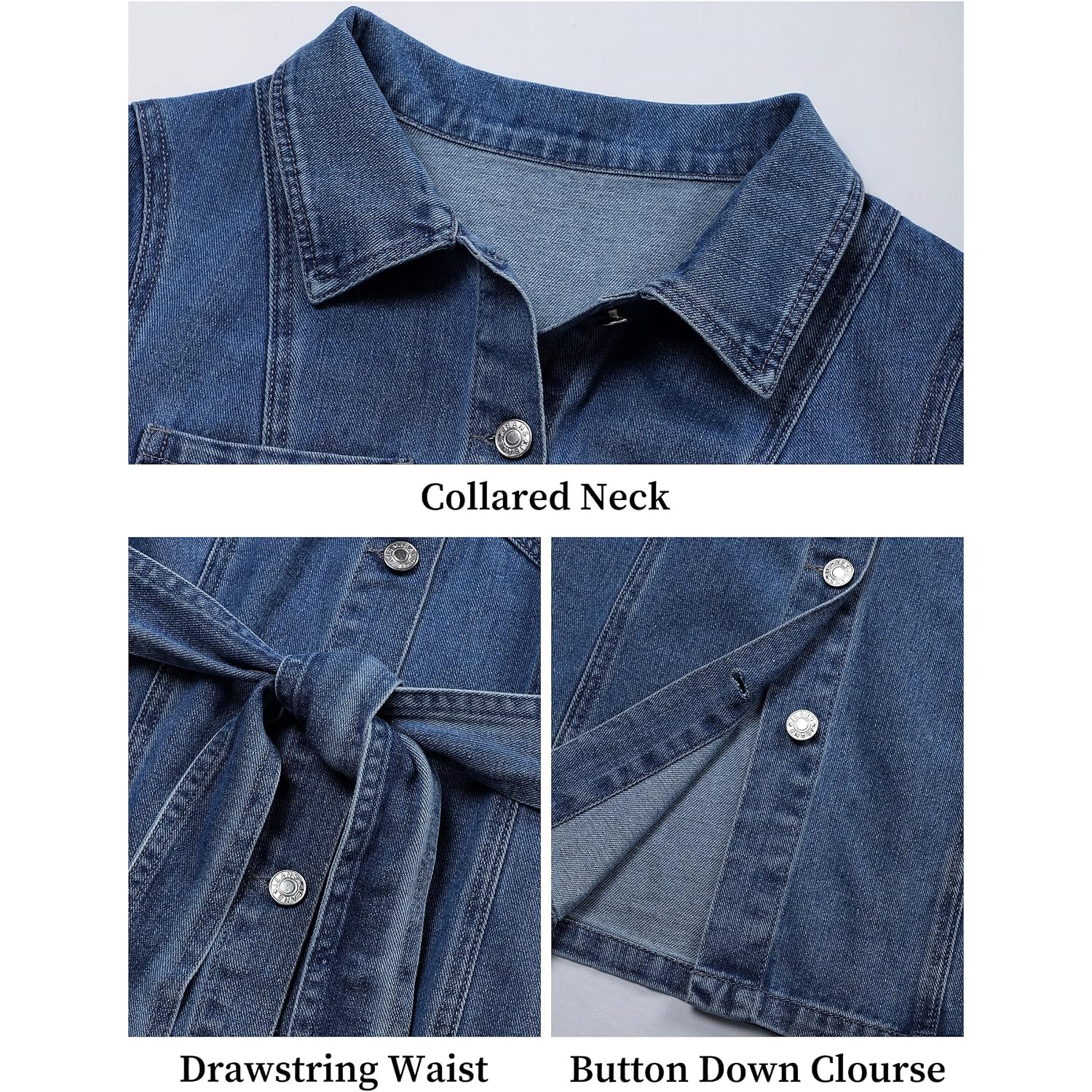 Women'S Denim Dress Short Sleeve Jean Dress Denim Shirt Dresses Western Cowgirl Country Outfits With Pocket 2026