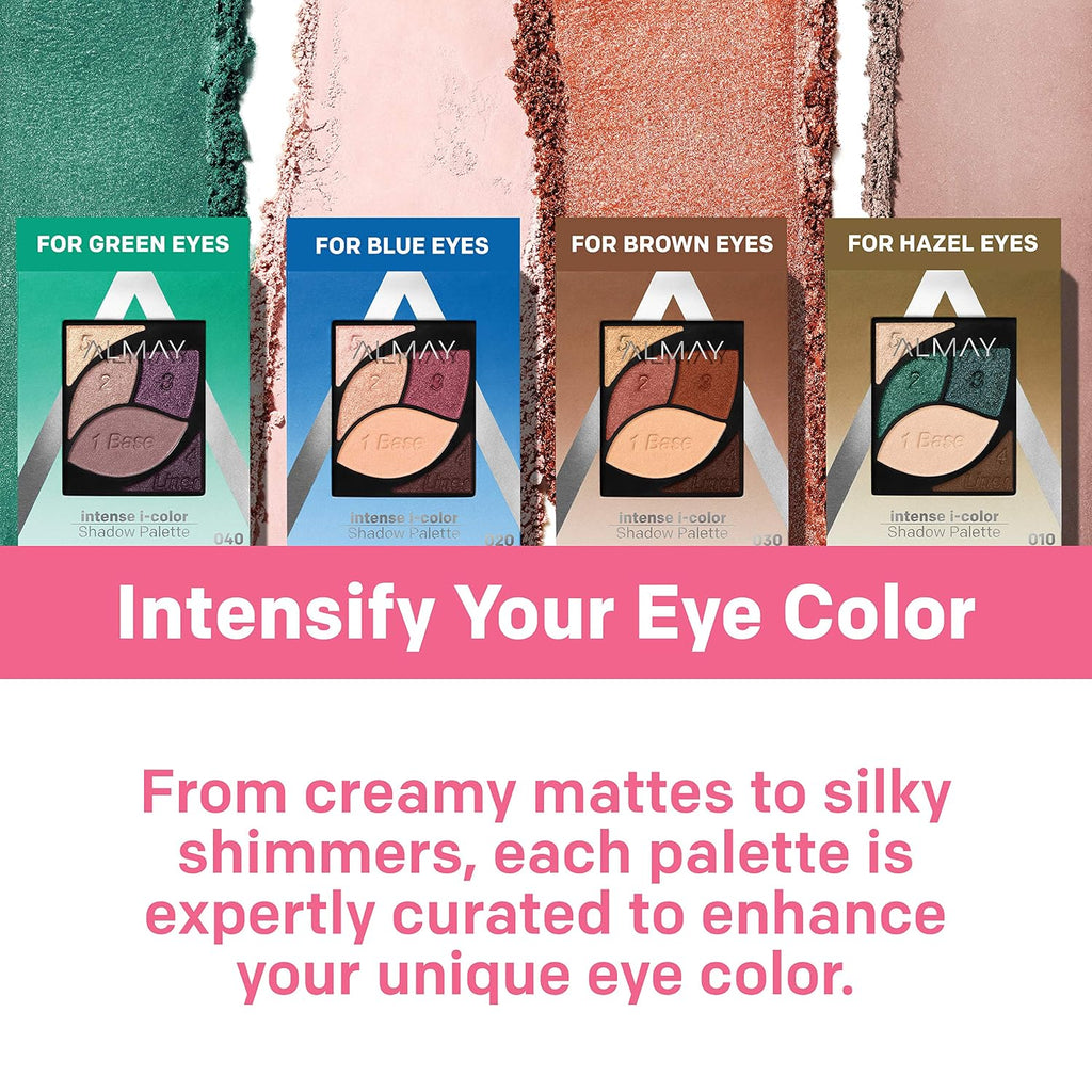 Almay Eyeshadow Palette, Longlasting Eye Makeup, Primer Enriched With Antioxidant Vitamin E, Hypoallergenic, 020 Blue Eyes, 0.1 Oz