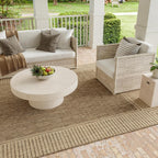 Nuloom Asha Light Brown/Ivory, 8' x 10', Casual, Striped Border, Soft and Cozy, High Traffic, Stain Resistant, Easy Clean, Durable Area Rug for Indoor/Outdoor Patio, Deck, Porch, Garden, Courtyard
