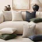 Fine-Textured Throw Pillow Covers Set Of 2, 22X22 Inch Latte | Thick Soft Chenille, Decorative Accent Cushion Covers, Modern Farmhouse Pillow Cases For Couch Sofa Bed Living Room Bedroom