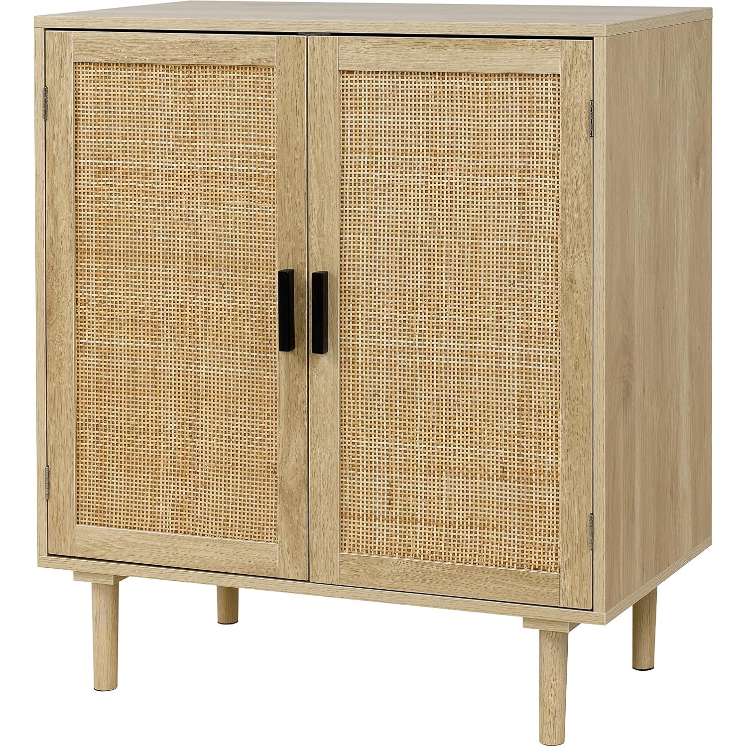 Finnhomy Sideboard Buffet Cabinet, Kitchen Storage Sideboard With Rattan Decorated Doors, Liquor Coffee Buffet, Dining Room, Hallway, Console Table, Accent Cabinet, 31.5X 15.8X 34.6 Inches, Natural