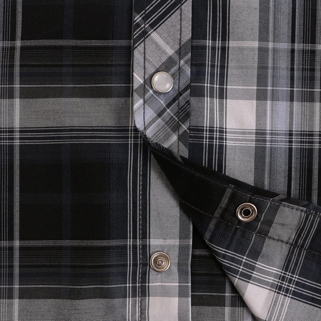 Coevals Club Men'S Western Plaid Pearl Snap Buttons Two Pocket Casual Short Sleeve Shirts