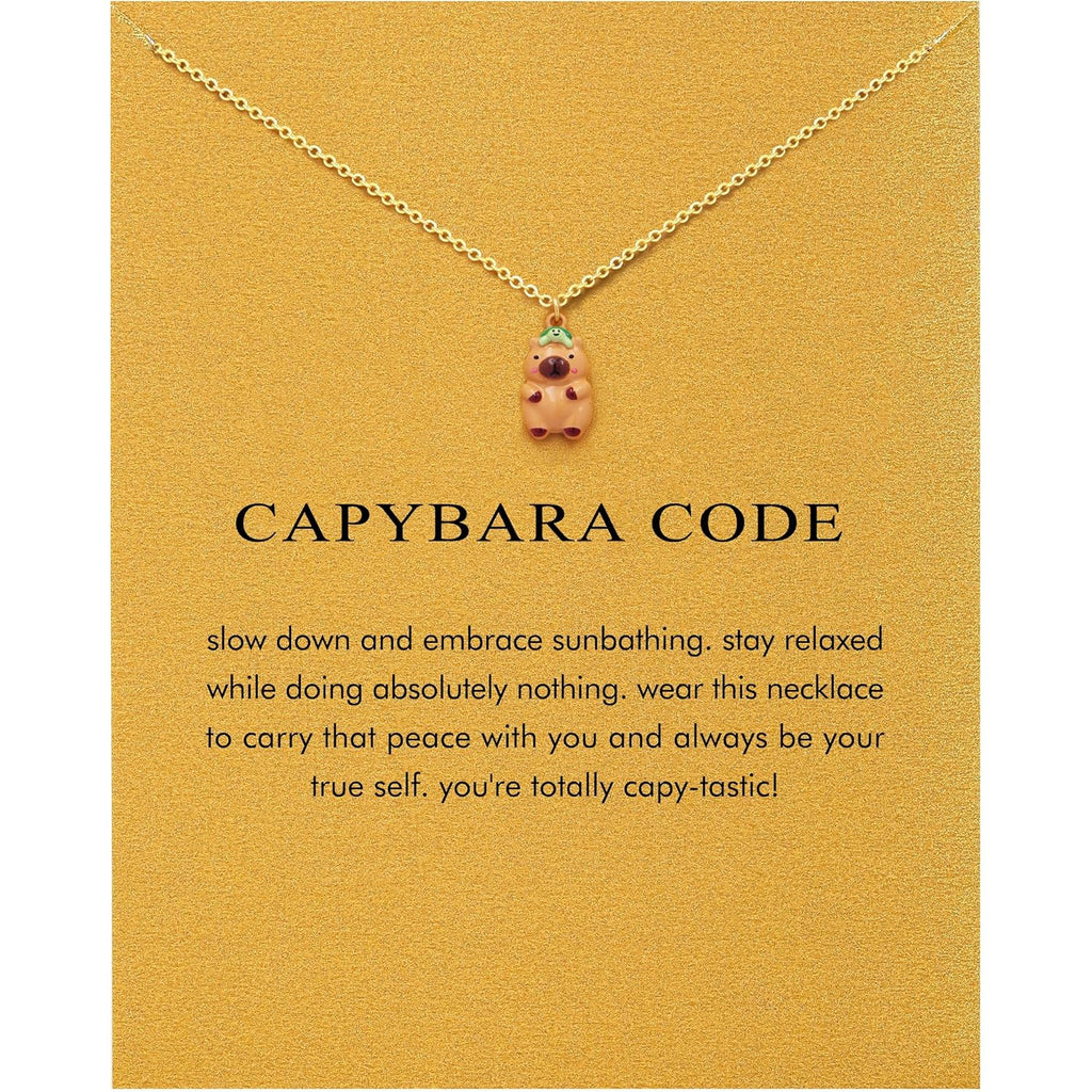 Baydurcan 14K Golden Plated Pendant Necklaces for Women - Positive Flamingo Capybara Giraffe Peace Gifts for Friends Sister Daughter, Birthday, Christmas, Graduation Gifts
