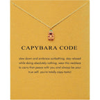 Baydurcan 14K Golden Plated Pendant Necklaces for Women - Positive Flamingo Capybara Giraffe Peace Gifts for Friends Sister Daughter, Birthday, Christmas, Graduation Gifts