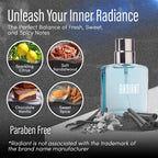 PB ParfumsBelcam Radiant Eau de Parfum for Women – Warm Oriental Vanilla Gourmand Perfume with Citrus, Chocolate & Caramel – Sweet Spicy Fragrance Spray, Signature Everyday Scent, 1.7 Fl Oz
