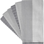 Premium Kitchen Towels (20”x 28”, 6 Pack) | Large Cotton Dish Towels | Flat & Terry Highly Absorbent Kitchen Linen Set with Hanging Loop | Gray