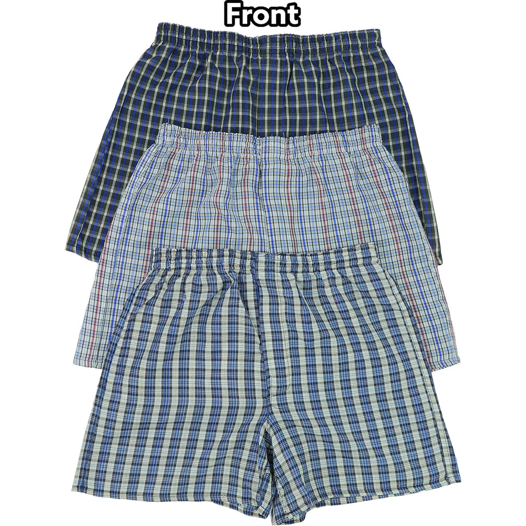 Tobeinstyle Men'S Pack Of 3 Or 6 Button Fly Loose Fit Tartan Plaid Boxer Shorts