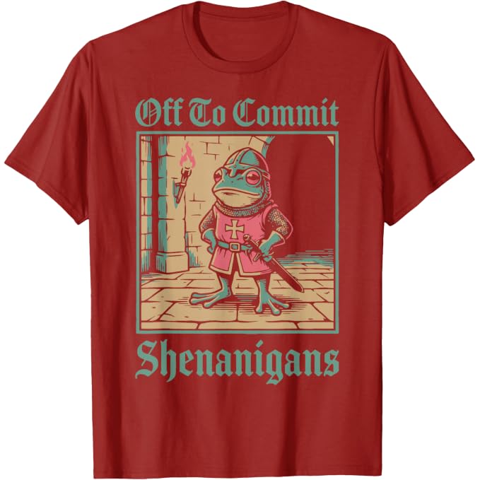 Off to Commit Shenanigans Frog | Funny T-Shirt