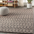 JONATHAN Y Moroccan Geometric Indoor Outdoor Area Rug 8X10 Natural/Black, Ourika Textured Weave for Backyard, Patio, Porch, Easy-Cleaning, High Traffic, Pet-Friendly, Non-Shedding (SMB108D-8)