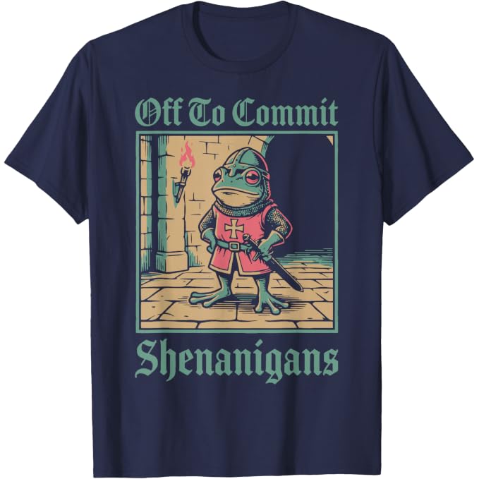 Off to Commit Shenanigans Frog | Funny T-Shirt
