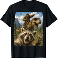 Funny Raccoon Selfie Bigfoot T Rex UFO | Funny T-Shirt
