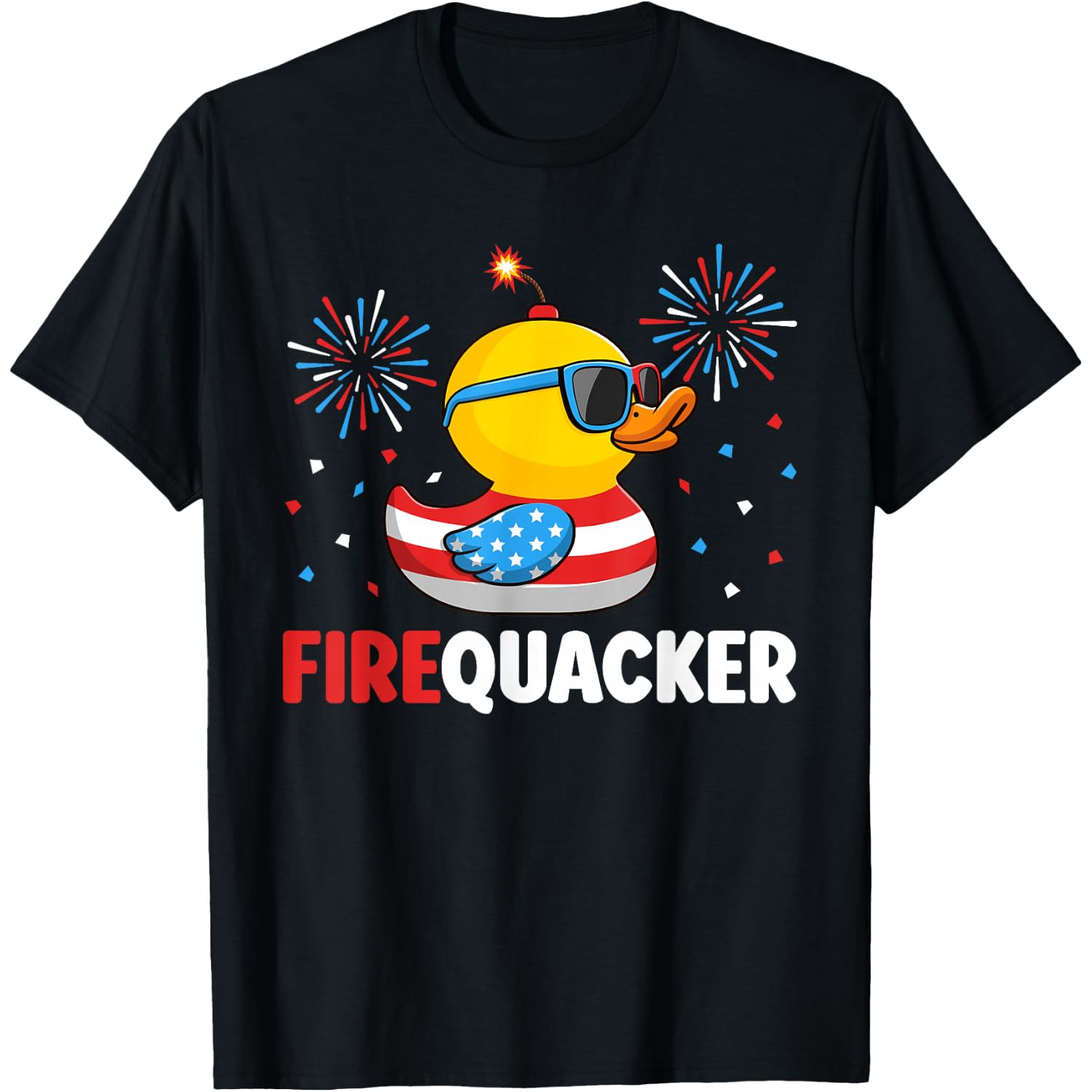 4th of July Duck Firequacker Patriotic Fourth of July Funny T-Shirt