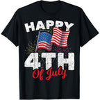 Happy 4th of July Patriotic American US Flag 4th of July T-Shirt